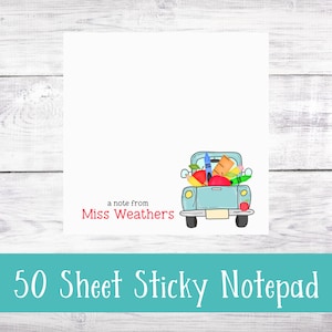 Teacher Post-it® Note Pads, Sticky Notes, Teacher Gift, Teacher Appreciation, Christmas, End of Year Gift, Personalized Sticky Notes
