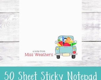 Personalized Teacher Sticky Note Pad: 50-Sheet Gift