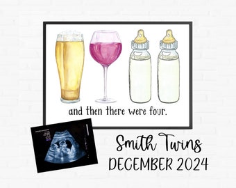 Twins Digital Pregnancy Announcement - Social Media - Funny - Facebook - Instagram - With Sonogram - Funny - New Baby