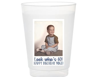 Personalized Photo Birthday Cups | Custom Milestone Party Drinkware