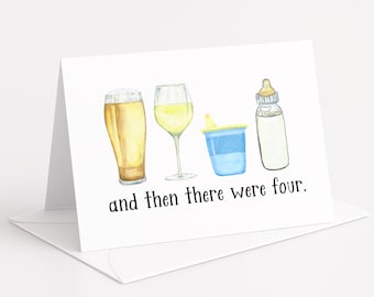 Funny Second Baby Card: Cheers Family of Four