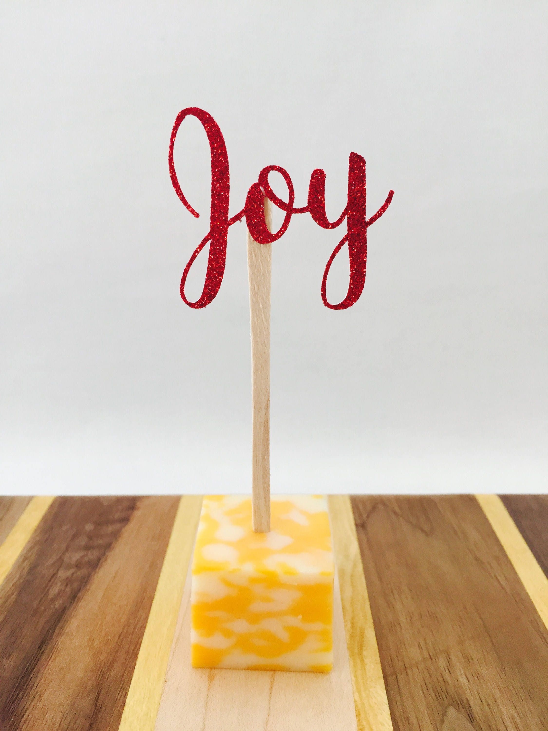 15 Christmas Appetizer Picks Joy Food Picks Red Green Etsy