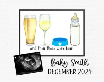 Digital Pregnancy Announcement - Social Media - Dog - Funny - Facebook - Instagram - With Sonogram - Funny - New Baby