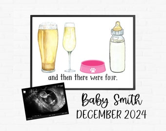 Digital Pregnancy Announcement - Social Media - Dog - Funny - Facebook - Instagram - With Sonogram - Funny - New Baby