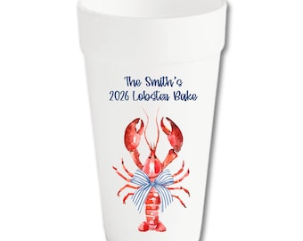 Custom Lobster Bake Foam Cups | Nautical Party Cups