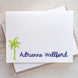 10 Personalized Note Cards - Palm Tree - Tropical - Florida - Thank You Note - Housewarming - Christmas Gift - Stocking Stuffer - Birthday