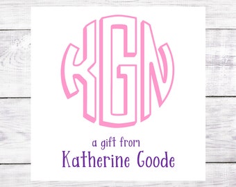 Gift Stickers - Monogrammed - Personalized - Matte or Glossy - Present - Kids Birthday Stickers - Hostess Gift Stickers - Free Shipping