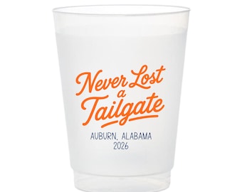 Funny Tailgate Plastic Cups | Personalized College Football Game Day Party Cups