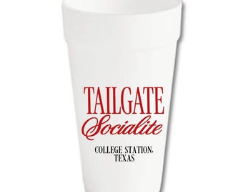 Tailgate Socialite Foam Cups | Personalized College Football Game Day Party Cups