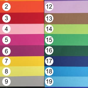 Pode incluir: Um gr&aacute;fico de cores com vinte cores s&oacute;lidas diferentes, cada uma numerada de 1 a 20. As cores incluem tons de vermelho, laranja, rosa, roxo, verde, azul, amarelo e cinza.