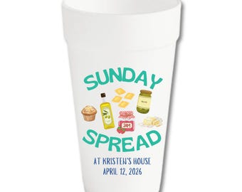 Sunday Spread Foam Party Cups | Indoor Farmer's Market Theme, Personalized