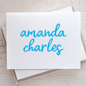Personalized Note Cards: Modern Handlettered Stationery Set