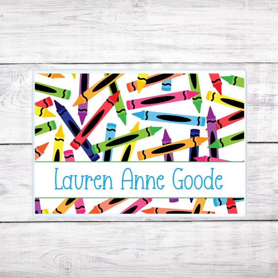 Colorful Crayons Colors Personalized Kids Placemat 18 x 12 with
