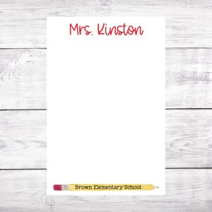 Personalized Teacher Notepad, Teacher Appreciation, End of Year Gift, Teacher Present, Gift for Her, School Themed Notepad, Custom Notepad