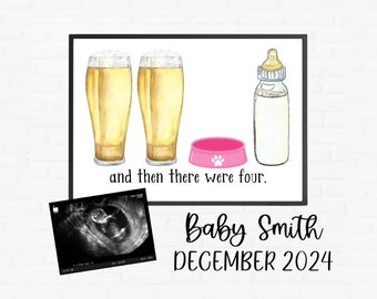 Digital Pregnancy Announcement - Social Media - Dog - Funny - Facebook - Instagram - With Sonogram - Funny - New Baby