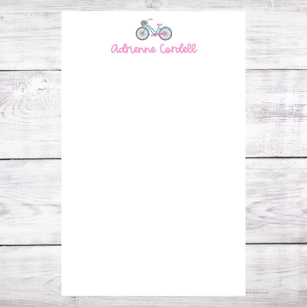 Personalized Bicycle Notepad: Custom Stationery Gift - Etsy