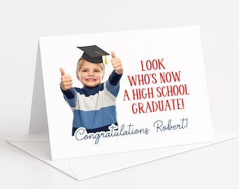 Personalized Graduation Card: Class of 2026, School Colors, Custom Photo