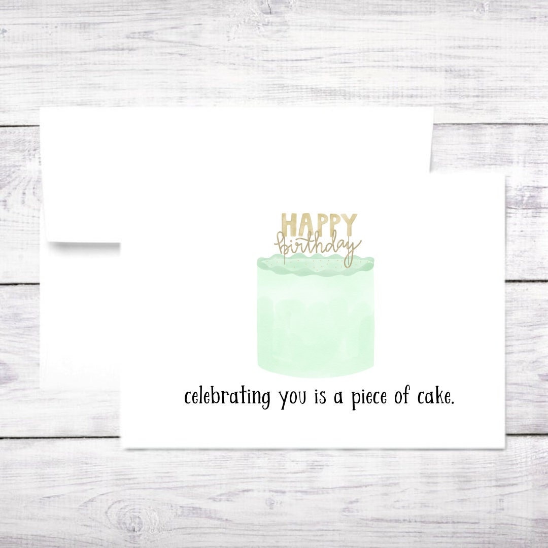 Funny Cake Birthday Card: Pun Greeting Card