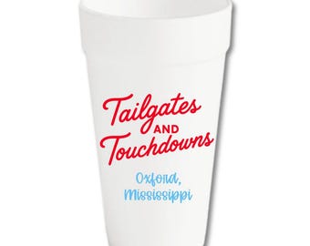 Personalized Football Tailgate Foam Cups | Game Day Party Drinkware