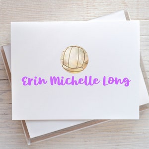 10 tarjetas de notas personalizadas - Voleibol - Deportes - Nota de agradecimiento - Housewarming - Regalo de Navidad - Media Stuffer - Cumpleaños