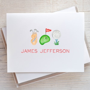 10 tarjetas de notas personalizadas - Golf - plegado - regalo de anfitriona - Nota de agradecimiento - Housewarming - Regalo de Navidad - Relleno de medias - Cumpleaños