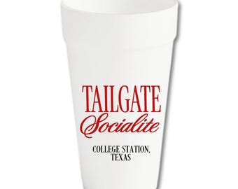Tailgate Socialite Foam Cups | Personalized College Football Game Day Party Cups