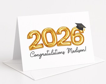 Personalized Graduation Card: Class of 2026, School Colors