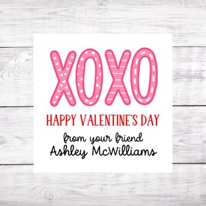 Stickers Saint-Valentin ou imprimés, XOXO, Saint-Valentin classique, Saint-Valentin enfant, Saint-Valentin personnalisé, Saint-Valentin fille, rose et rouge