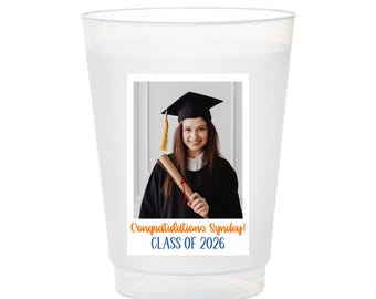 Personalized Graduation Photo Cups | Class of 2026 Party Drinkware