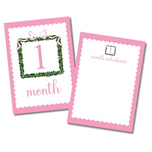 Tarjetas con los hitos del nuevo bebé, tarjetas fotográficas mensuales, niña, abuela millenial, regalo para baby shower, tarjetas del mes del bebé, tarjetas con los hitos de la niña, rosa