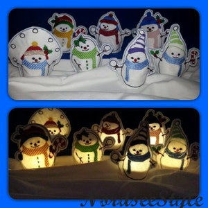 ITH Embroidery Design tealight cover SNOWMAN