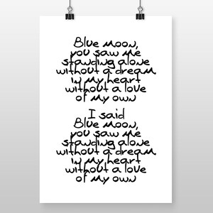 Manchester City Print, Blue Moon Man City, Football Prints, Soccer