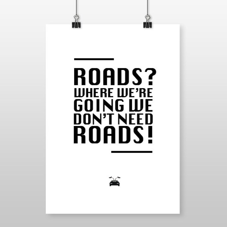 Back to the future quote print poster wall art film quote Etsy