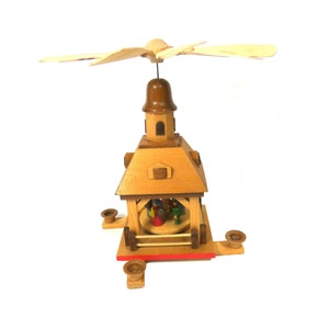 Erzgebirge Christmas Pyramid, German  old Christmas erzgebirge candle holder carousel,Christmas windmill