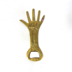 Mooie hand flesopener, messing opener
