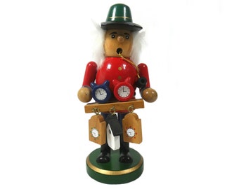 Erzgebirge figure, Incense smoker man, vintage clockmaker rauchermannchen, German  incense burner Erzgebirge