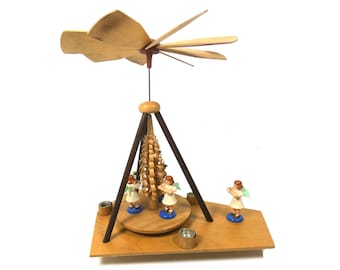 Erzgebirge Christmas Pyramid, German  old Christmas erzgebirge candle holder carousel,Christmas windmill