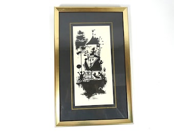 Bjorn Wiinblad ビンテージ フレーム入りデンマーク ポスター、春