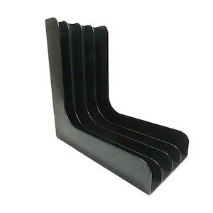 Black LP vinyl rack,  vintage Album stand, retro vinyl LP storage, 12 inch vinyl records storage