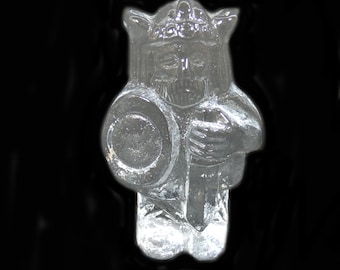 Beautiful paperweight viking, vintage scandnavian viking glass,