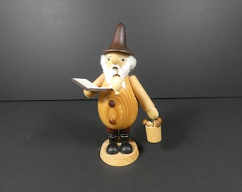 Erzgebirge figuur, oude wierook roker man, vintage rauchermannchen, Duitse paddestoel man, kerstkaarshouder Duitsland