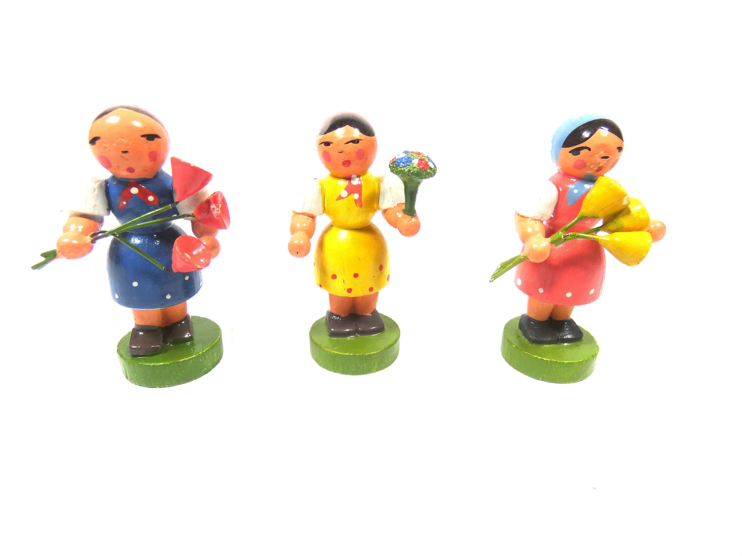 ERZGEBIRGE 木製オブジェ 女の子と木 ERZGEBIRGE Woman Wood Figurine GERMANY Vintage | eBay