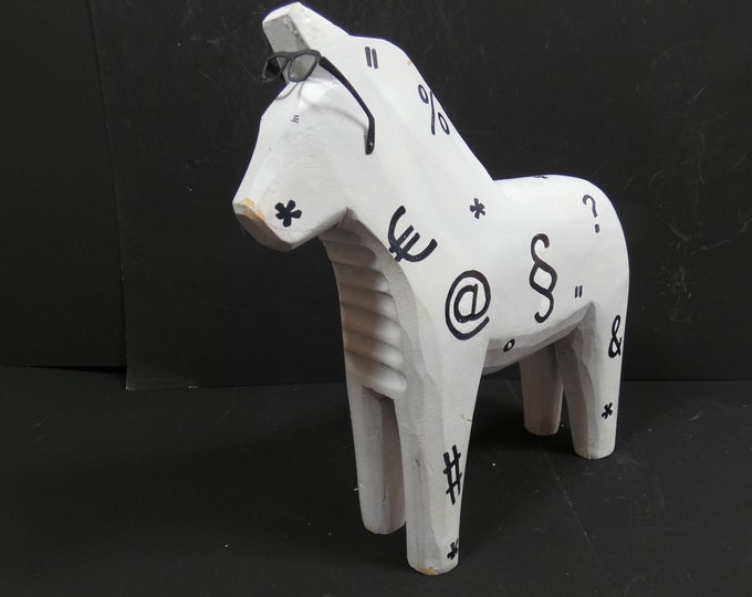 Scandinavia Horse, Ikea Model Sweden, Swedish Wooden Horse With Glasses