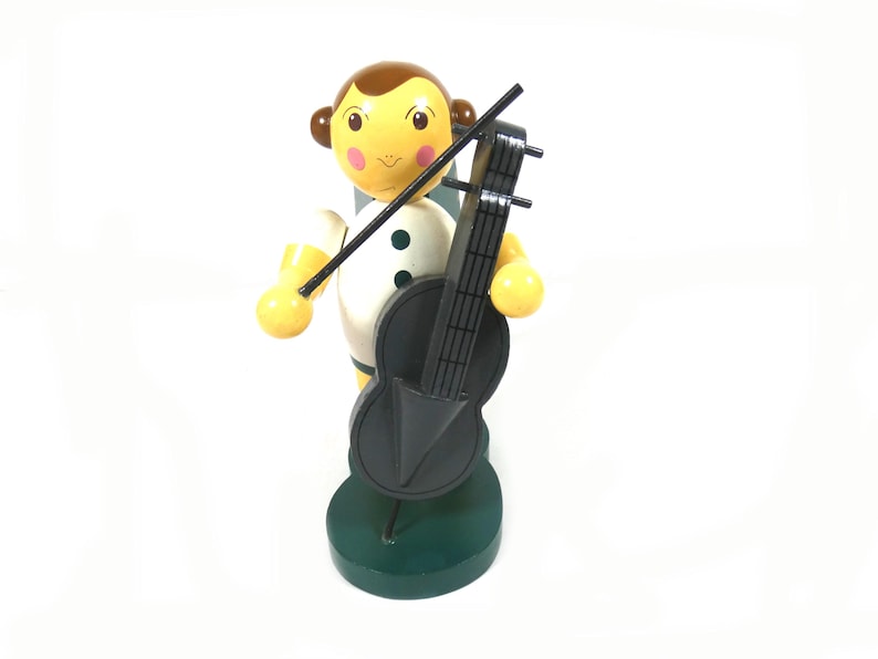 Very Special Cello Playing Angel, XXL Large Erzgebirge Figure, Ore