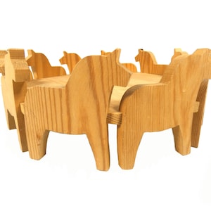 Wooden Dalarna serving tray, vintage Scandinavian Dala serving tray ,  Swedish horse serving tray,