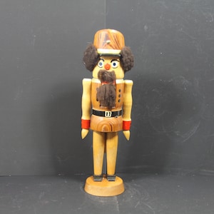 Erzgebirge figure,  Beautiful big  vintage handpainted wooden german nutcracker, kuhnert erzgebirge soldier nutcracker