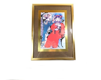 Bjorn Wiinblad vintage ingelijste Deense poster/print, Duizend-en-één-nachtavonturen/Arabische nachten 1972