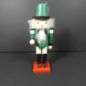 Erzgebirge figure, small vintage wooden german nutcracker, erzgebirge gardist nutcracker