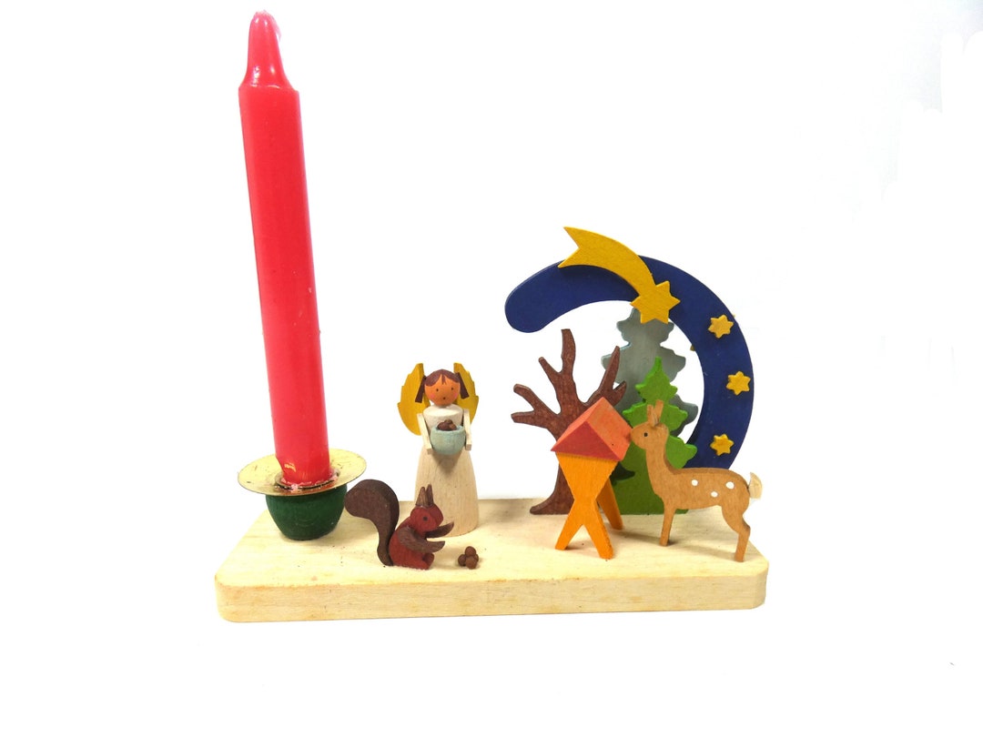 Erzgebirge Candle Holder German Christmas Candle Holder, German Handmade Christmas Tradition