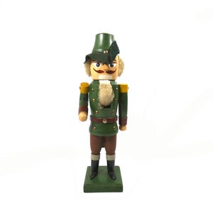 Erzgebirge Figur, Schöner großer Vintage handbemalter Nussknacker aus Holz, großer Nussknacker aus dem Erzgebirge